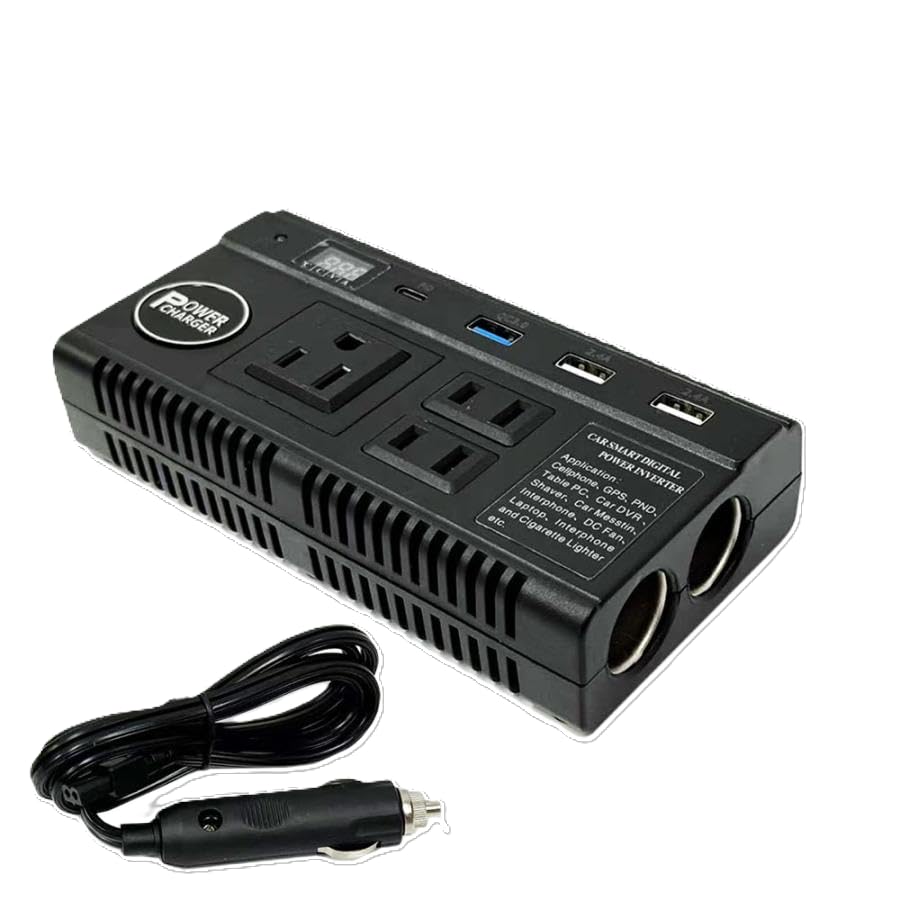 Amazon.co.jp: カーインバーター 車載充電器 120W DC12V 24V を